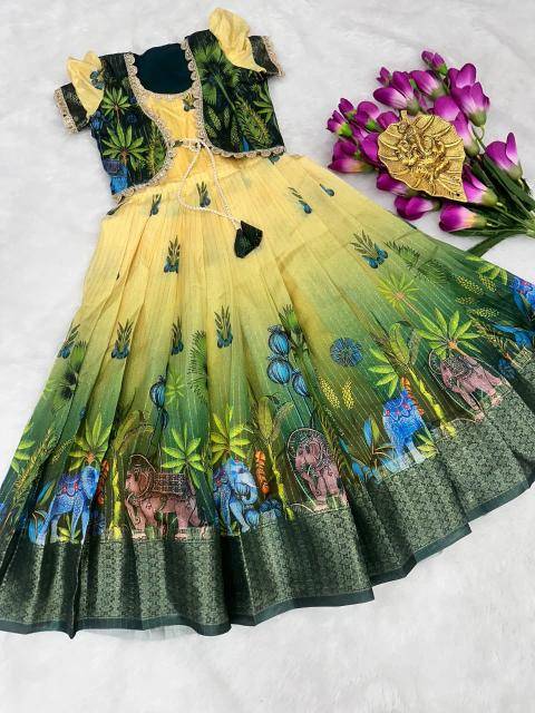 NEW LAUNCING KIDS GOWN silk zari Kids fashion wholesale suppliers in Mumbai